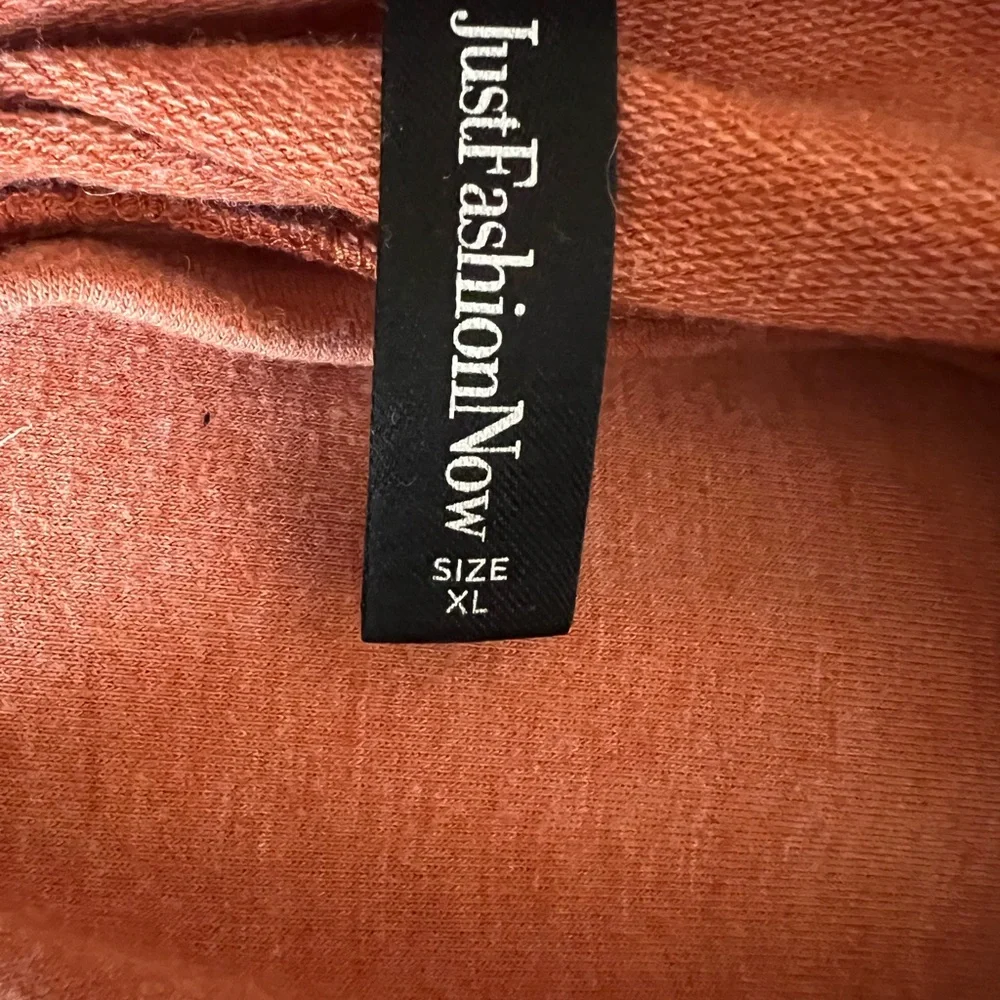 Women's Cozy Orange Crew Neck Sweater - Picture 3 of 7